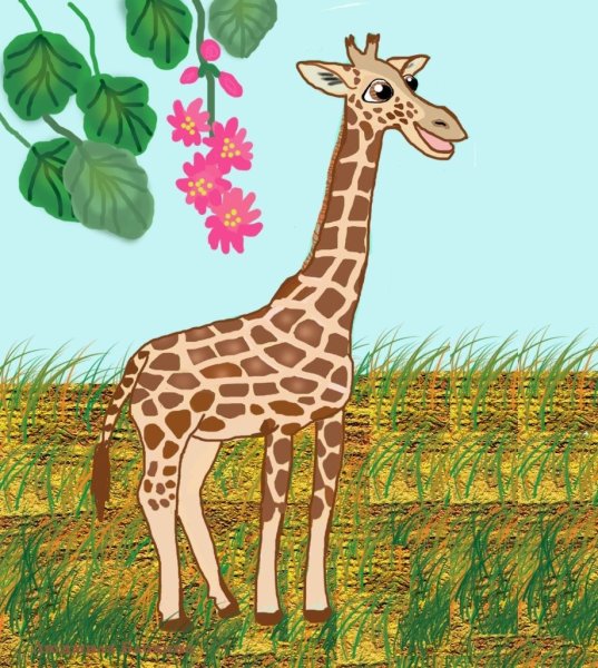 Жираф мультяшный