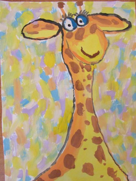 Рисунок жирафа для срисовки