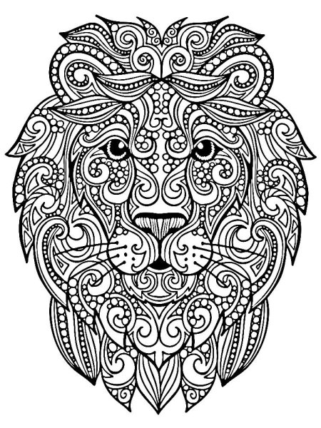 Зентангл Мандала Лев