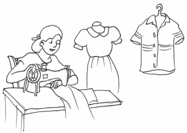 Швея раскраска для детей