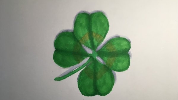 Рисунок трилистника красками