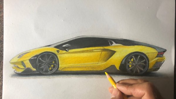 Нарисовать Ламборджини с человеком