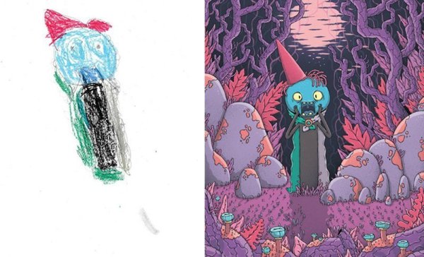 Имитация детских рисунков