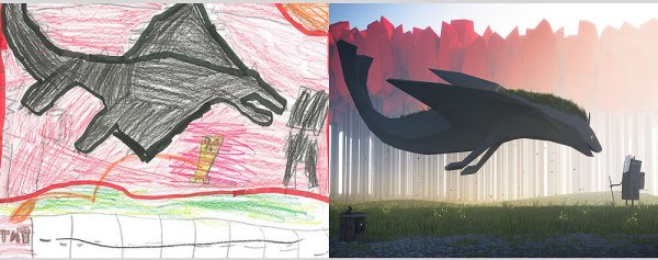 Художник дорисовывает детские рисунки