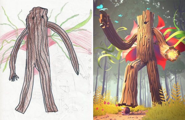 Детские рисунки перерисованные художником