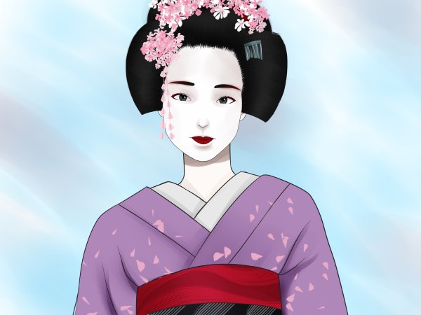 Образ человека в японской одежде.