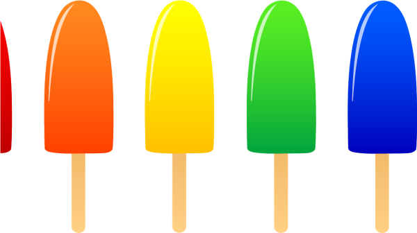 Разноцветное мороженое эскимо