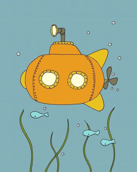 Подводная лодка нарисовать