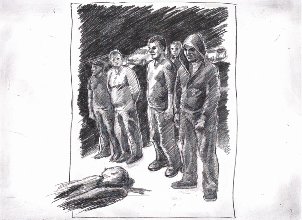 Убийство рисунок карандашом