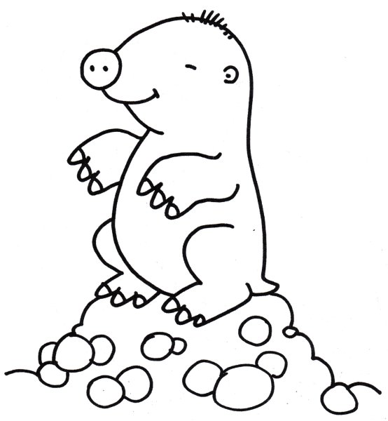 Крот раскраска для детей