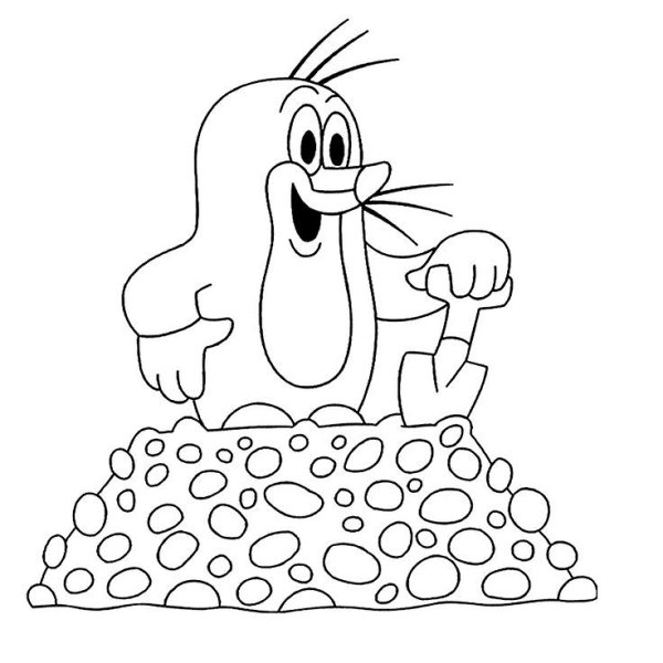 Кротик раскраска для детей