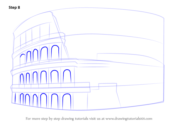 Поэтапное рисование Колизея