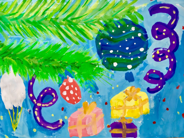 Рисование с детьми новый год