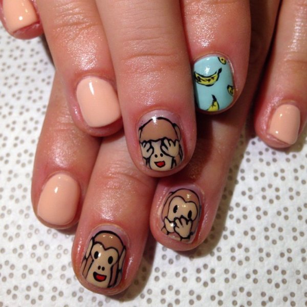 Детский маникюр на коротких ногтях