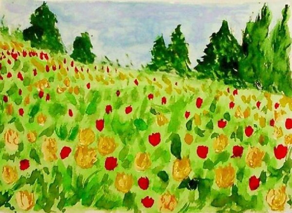 Рисование Цветочная Поляна