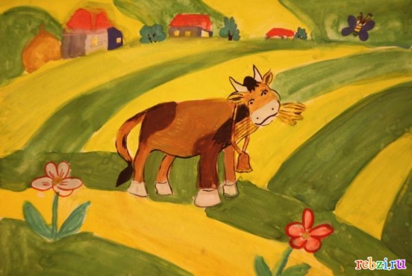 Рисунки детей российские поля