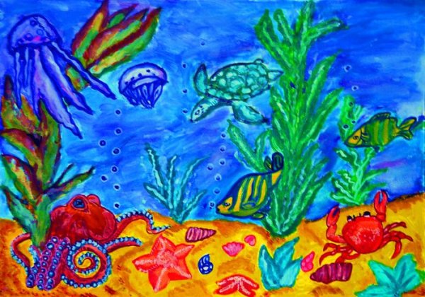 Рисование подводный мир