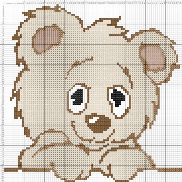 Вязаный детский плед с мишкой