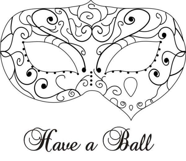 Макет маски карнавальной