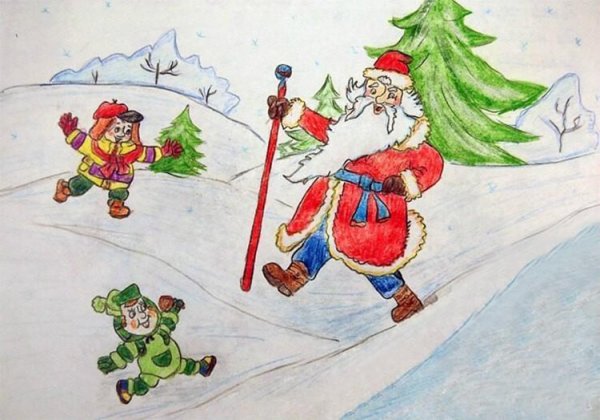 Детские рисунки Деда Мороза