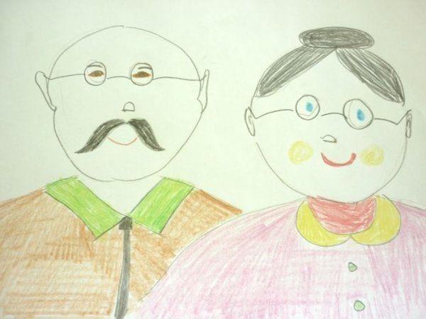 Дедушка и бабушка рисование