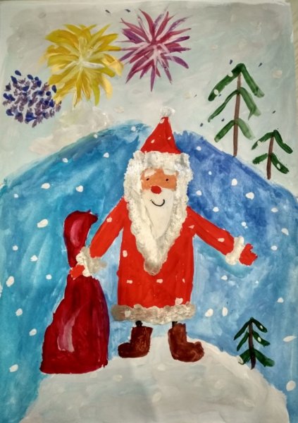 Рисование с детьми дед Мороз