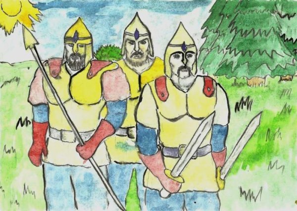 Богатырь рисунок