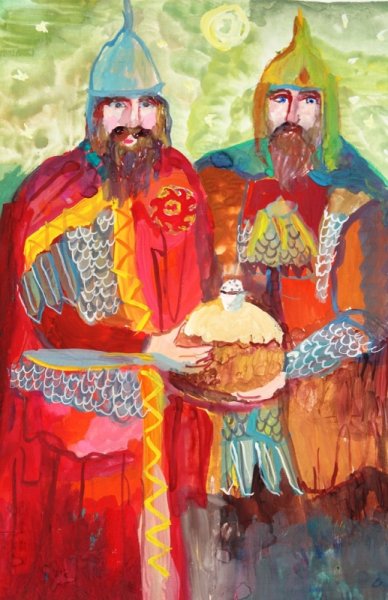 Рисование русский богатырь