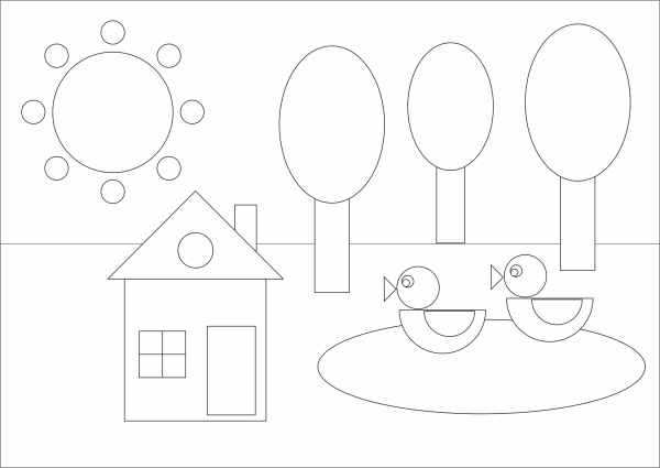 Рисование геометрическими фигурами для детей