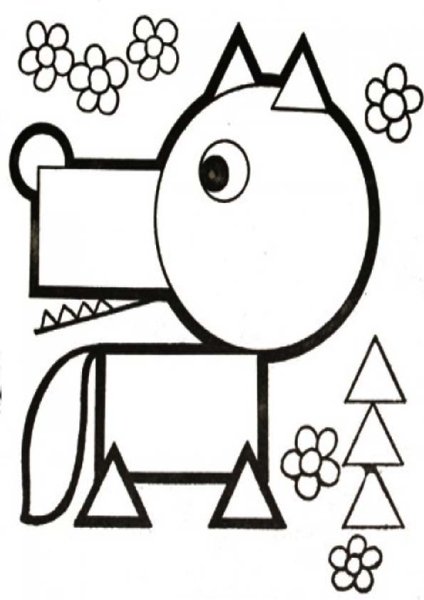 Аппликация из геометрических фигур