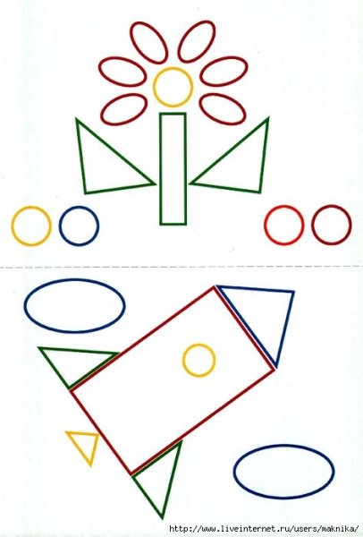 Аппликация из геом фигур для дошкольников