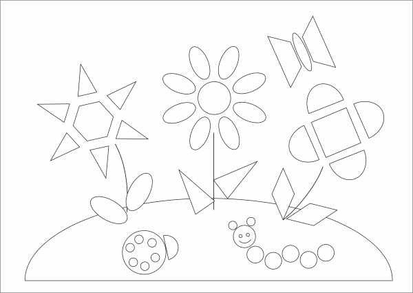 Цветы из геометрических фигур аппликация