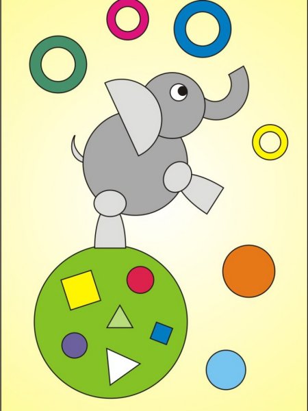 Сюжетная аппликация из геометрических фигур