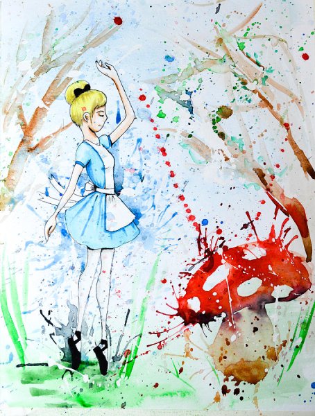 Художественные рисунки Алисы красками