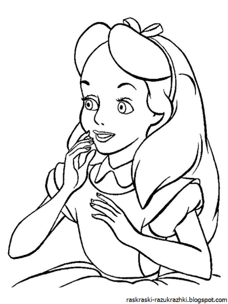 Alice in Wonderland раскраска