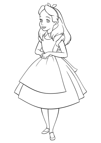 Алиса в стране чудес раскраска