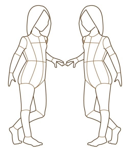 Эскиз фигуры ребенка