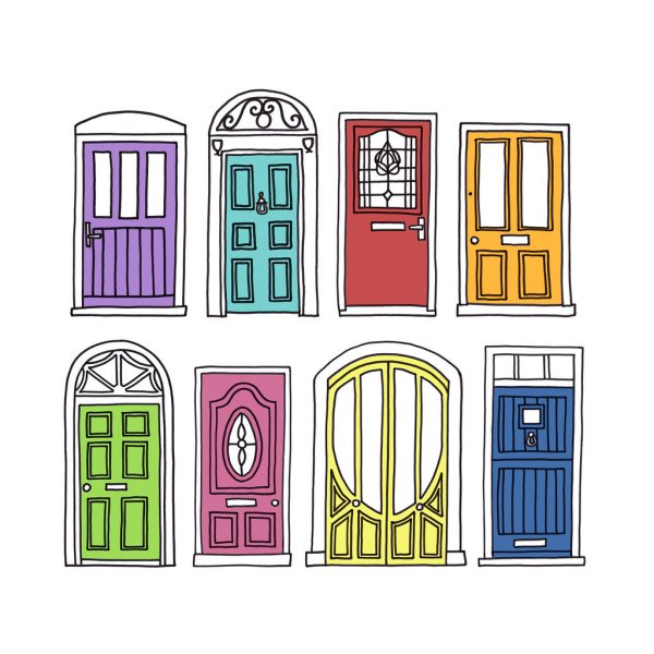 Дверь в мультяшном стиле