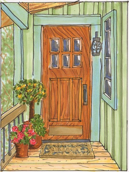 Дверь рисунок