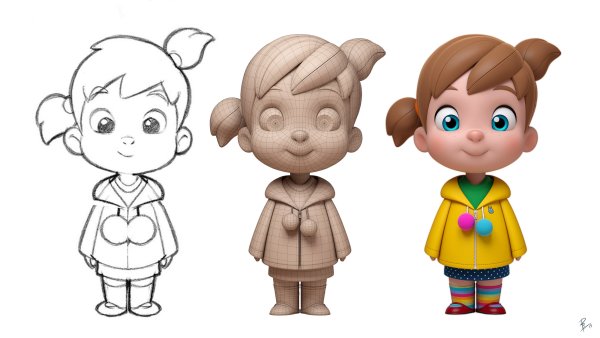 Мультяшные персонажи для 3d моделирования