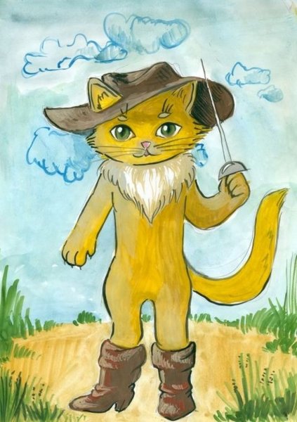 Рисунок к сказке кот в сапогах