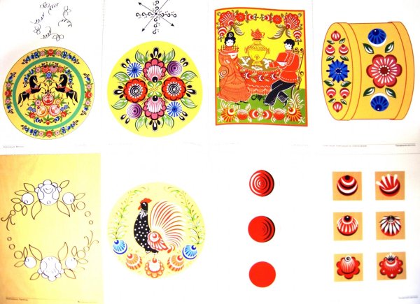 Городецкая роспись элементы для дошкольников