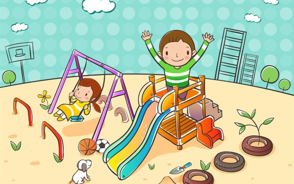 Детская площадка картина