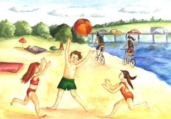 Рисунок на тему летние каникулы