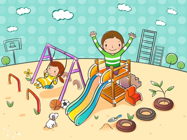 Детская площадка рисунок