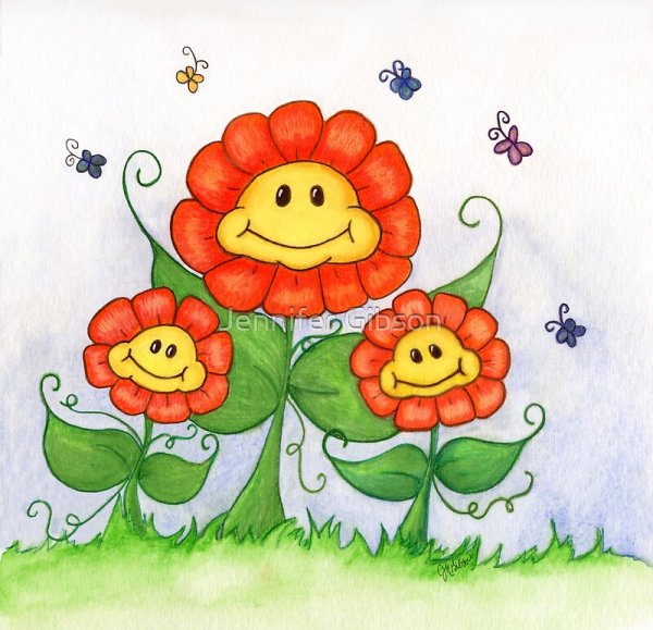 Сказочный цветок с улыбкой