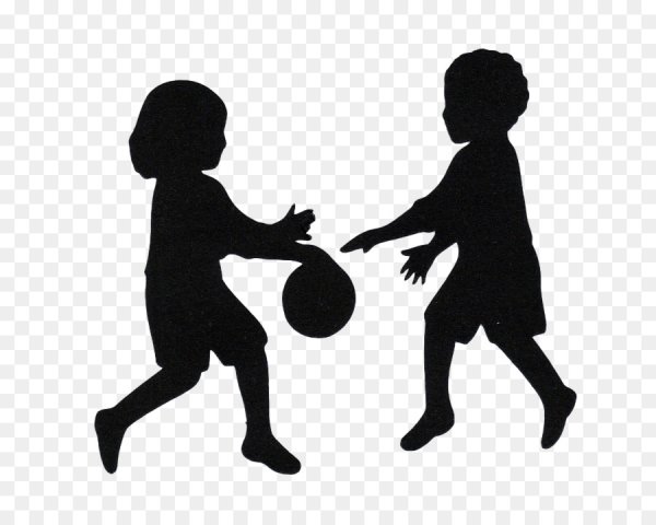 Силуэты играющих детей