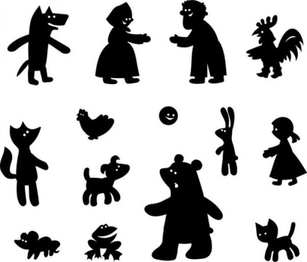 Герои сказки Репка для теневого театра