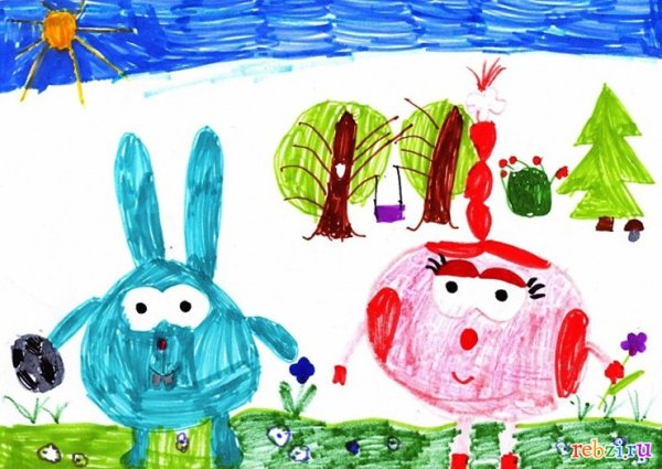 Детский рисунок Смешарики