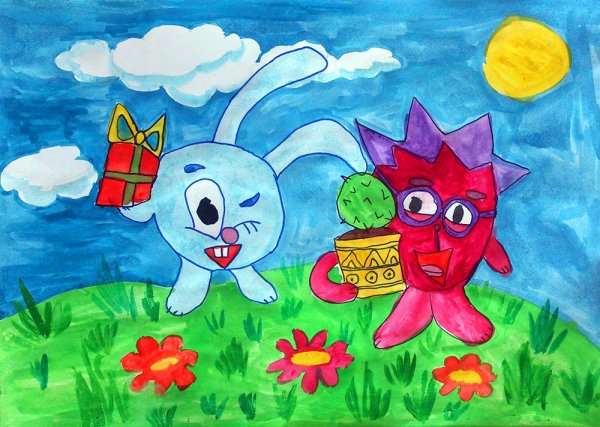 Детский рисунок Смешарики